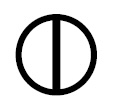 Circle with a line in the center