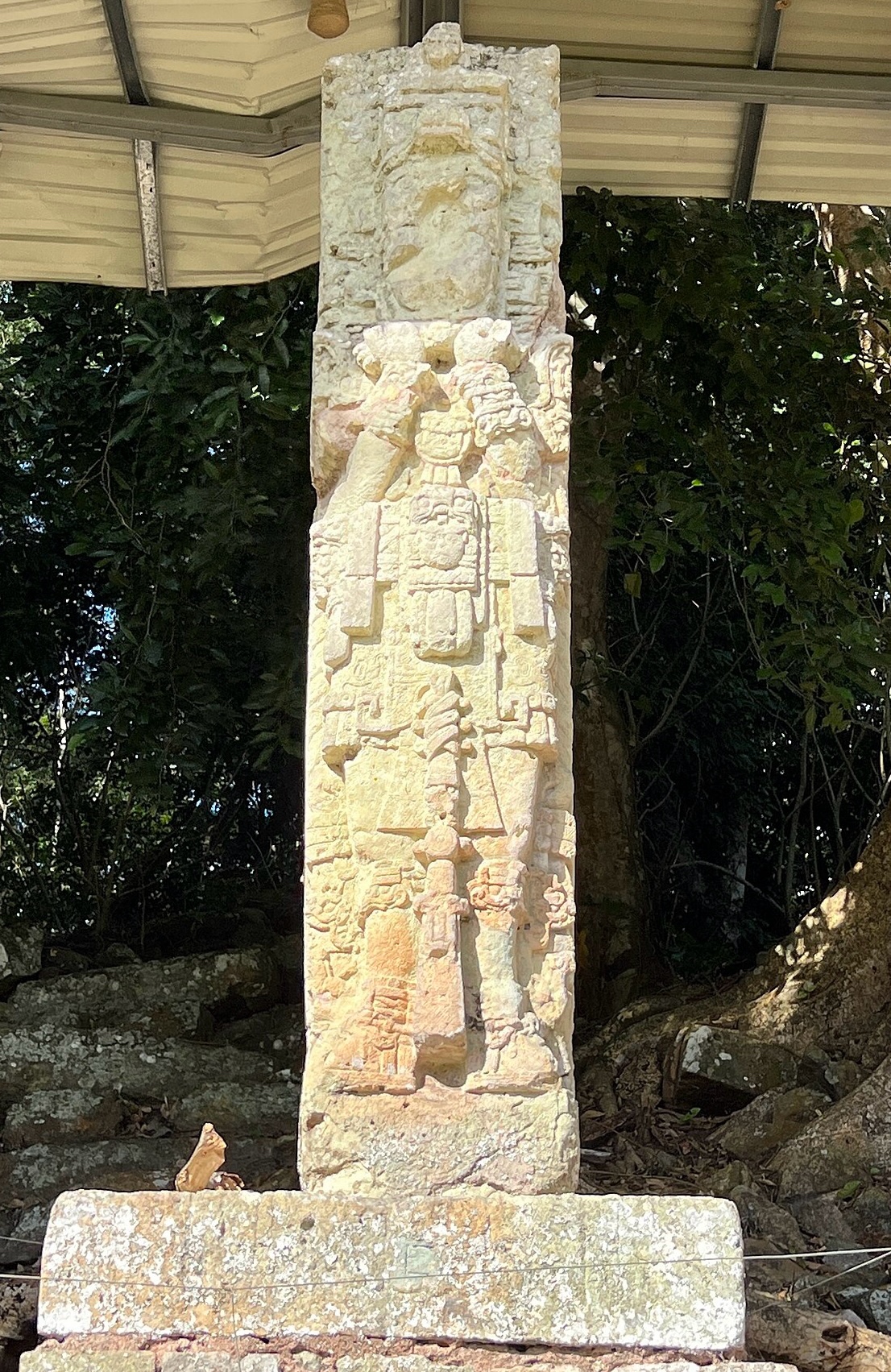 Stela E at the Copán archaeological site in Honduras