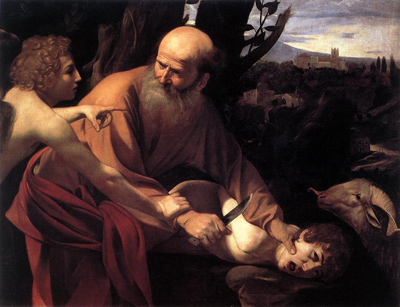 Samael stops Abraham from sacrificing Isaac