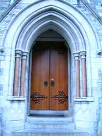 The church doors represent the yoni or female sexual organ