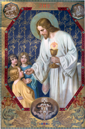 Jesus gives the Eucharist