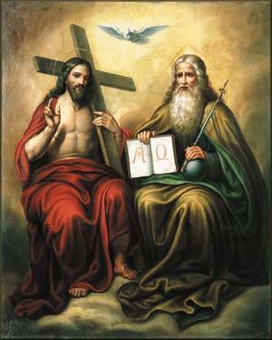 Christ at the right hand of the Father; the Trinity