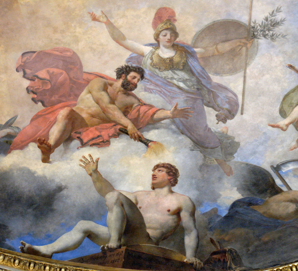 Athena and Prometheus create man