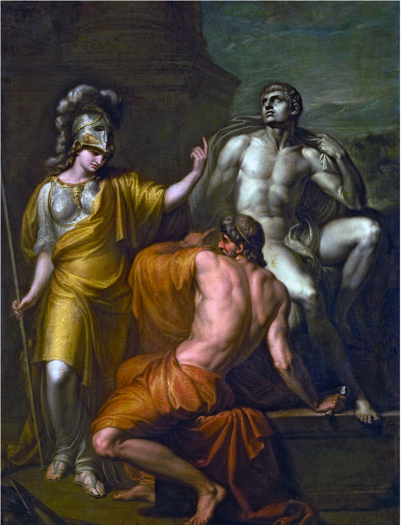 Minerva and Prometheus making the human being