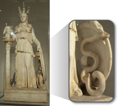 athena and her serpent