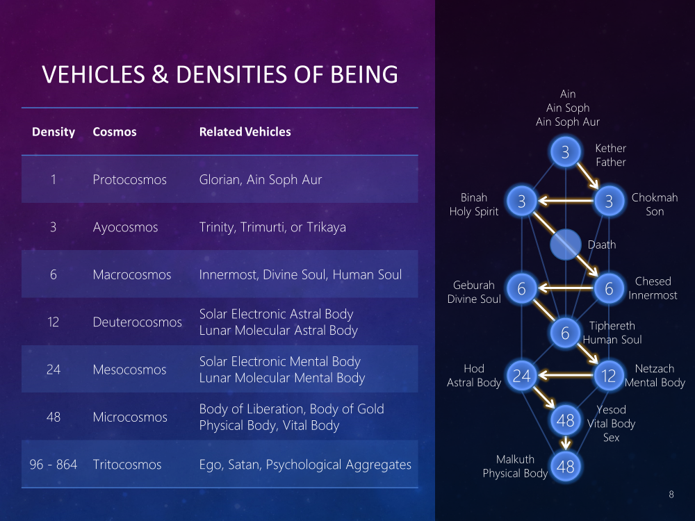 Vehicles and Densities of the Being