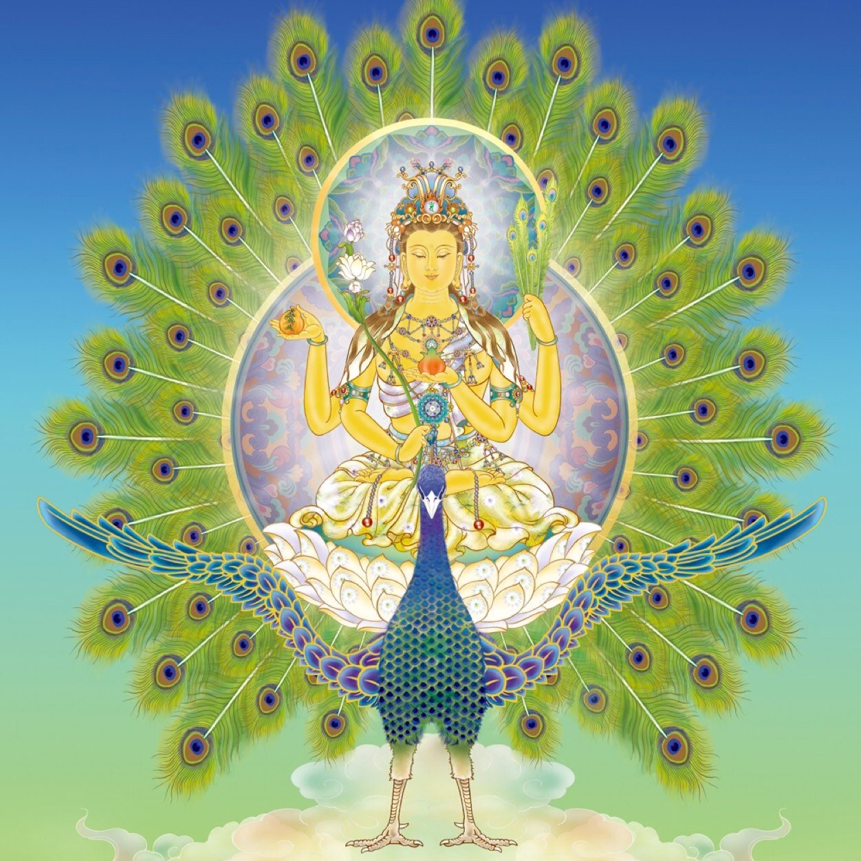 Bodhisattva and Peacock