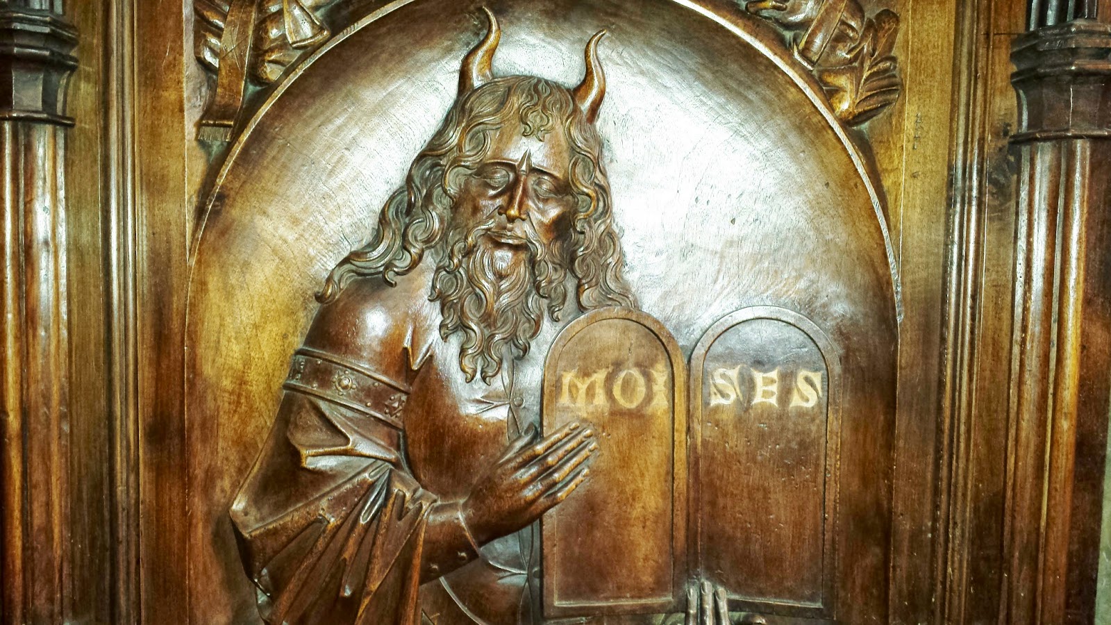 Moses with an Ancient Aleph on his head