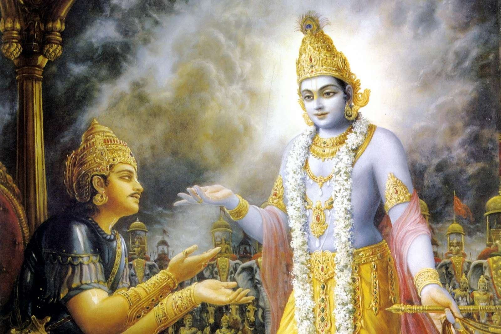 Krishna (Vishnu / Christ) Teaches Arjuna