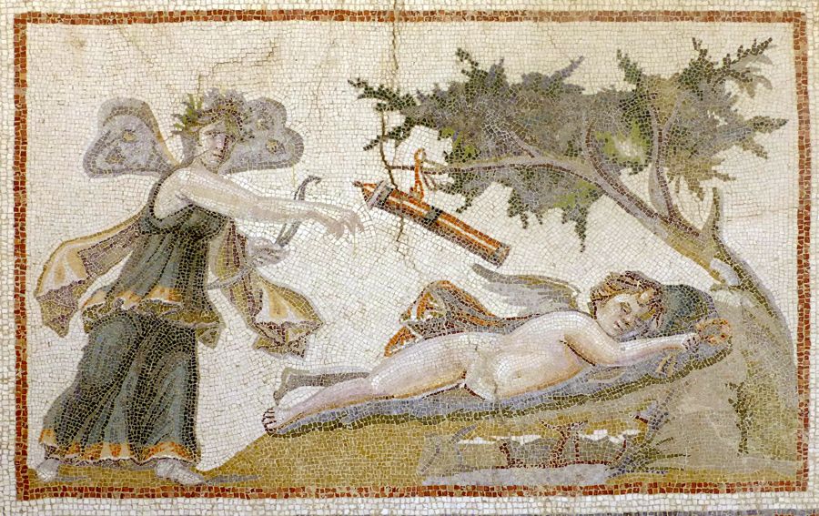 Psyche and Eros from a Roman mosaic