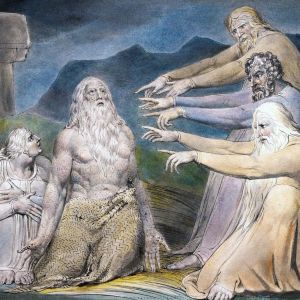 Job and His Three Accusers, painting by William Blake